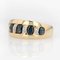 Modern French 18 Karat Yellow Gold Band Ring with Sapphires and Diamonds 4