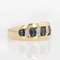 Modern French 18 Karat Yellow Gold Band Ring with Sapphires and Diamonds 6