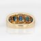 Modern French 18 Karat Yellow Gold Band Ring with Sapphires and Diamonds 5
