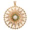 French 18 Karat Yellow Gold Pendant with Cultured Pearl, 1960s, Image 1