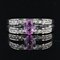 Modern French 18 Karat White Gold Ring with Pink Sapphire and Diamonds 3