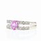 Bague Moderne en Or Blanc 18 Carat avec Saphir Rose et Diamants 5