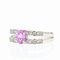 Modern French 18 Karat White Gold Ring with Pink Sapphire and Diamonds, Image 5
