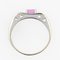 Modern French 18 Karat White Gold Ring with Pink Sapphire and Diamonds 10