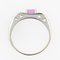 Modern French 18 Karat White Gold Ring with Pink Sapphire and Diamonds, Image 10