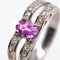 Moderner französischer Ring aus 18 Karat Weißgold mit rosa Saphir und Diamanten 7