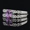 Modern French 18 Karat White Gold Ring with Pink Sapphire and Diamonds 4
