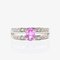 Anello moderno in oro bianco 18 carati con zaffiro rosa e diamanti, Immagine 12