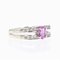 Anillo francés moderno de oro blanco de 18 quilates con zafiro rosa y diamantes, Imagen 8