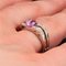Modern French 18 Karat White Gold Ring with Pink Sapphire and Diamonds 9