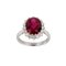 White Gold Ring With Synthetic Ruby & Diamonds 1