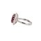 White Gold Ring With Synthetic Ruby & Diamonds 5