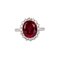 White Gold Ring With Synthetic Ruby & Diamonds 4