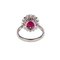 White Gold Ring With Synthetic Ruby & Diamonds 6