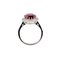 White Gold Ring With Synthetic Ruby & Diamonds, Image 3