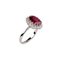 White Gold Ring With Synthetic Ruby & Diamonds 2