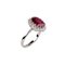 White Gold Ring With Synthetic Ruby & Diamonds, Image 2