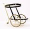 Mid-Century Italian Brass Glass and Metal Trolley, 1950s, Image 3