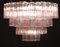Large Italian Pink & Ice Color Murano Glass Tronchi Chandelier, Image 4