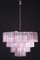 Large Italian Pink & Ice Color Murano Glass Tronchi Chandelier 10