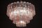 Large Italian Pink & Ice Color Murano Glass Tronchi Chandelier, Image 8