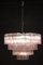 Large Italian Pink & Ice Color Murano Glass Tronchi Chandelier 7