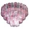 Großer italienischer Tronchi Kronleuchter in Rosa & Eisfarbenem Muranoglas 1