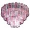 Large Italian Pink & Ice Color Murano Glass Tronchi Chandelier, Image 1