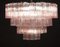 Large Italian Pink & Ice Color Murano Glass Tronchi Chandelier 6