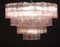 Large Italian Pink & Ice Color Murano Glass Tronchi Chandelier, Image 6