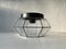 Iron & Structured Glass Sconce or Flush Mount from Limburg, Germany, 1960s 7