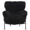 Fauteuil Pl19 en Fourrure de Mongolie Noire par Franco Albini pour Poggi Pavia 1