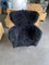 Black Mongolian Fur Pl19 Armchair by Franco Albini for Poggi Pavia, Image 4
