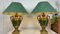 Lampes de Bureau Antiques Style Baroque en Céramique Peinte, Set de 2 3