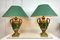 Vintage Classic Baroque-Style Painted Ceramic Urn Table Lamps, Set of 2 1