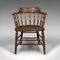 Antiker englischer Captains Chair aus Esche & Ulmenholz, 1900 1