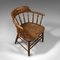 Antiker englischer Captains Chair aus Esche & Ulmenholz, 1900 7