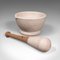 Antique English Ceramic Mortar & Pestle, Set of 2 2