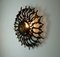 Big Mid-Century Brutalist Black & Copper Iron Sunburst Wall Lamp, 1960s 8