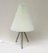 Lámpara de mesa minimalista con pantalla plisada de hilo de plástico, años 60, Imagen 1