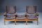 Mid-Century Danish Oak & Leather Lounge Chairs & Ottoman by Kristian Vedel for Søren Wiladsen, 1960s, Set of 3, Image 11