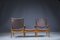 Mid-Century Danish Oak & Leather Lounge Chairs & Ottoman by Kristian Vedel for Søren Wiladsen, 1960s, Set of 3, Image 14