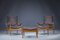 Mid-Century Danish Oak & Leather Lounge Chairs & Ottoman by Kristian Vedel for Søren Wiladsen, 1960s, Set of 3, Image 3