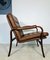Vintage Mid-Century Danish Lounge Chair in Cognac Faux Leather & Rosewood 5
