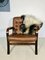 Dänischer Vintage Mid-Century Sessel aus cognacfarbenem Kunstleder & Palisander 2