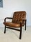 Dänischer Vintage Mid-Century Sessel aus cognacfarbenem Kunstleder & Palisander 1