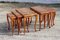Tavolini ad incastro in legno e canna, Francia, set di 3, Immagine 4