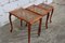 French Wood & Cane Nesting Tables, Set of 3 5