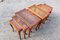 Tavolini ad incastro in legno e canna, Francia, set di 3, Immagine 9