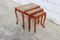 French Wood & Cane Nesting Tables, Set of 3 1